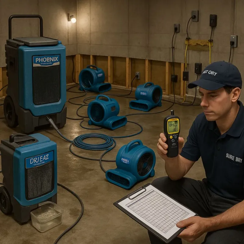 Structural Drying and Dehumidification process in Kensington Park, FL